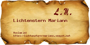 Lichtenstern Mariann névjegykártya