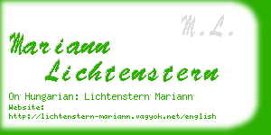 mariann lichtenstern business card